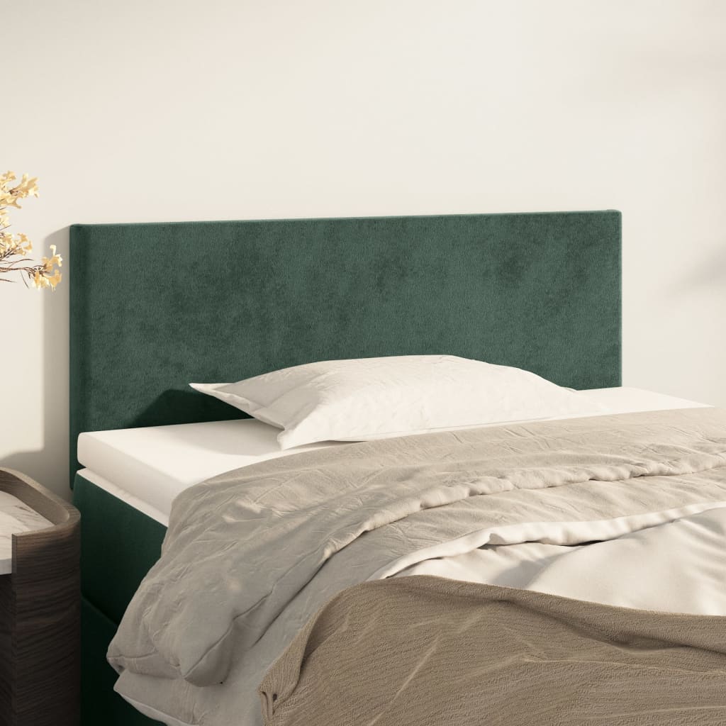 vidaXL Tăblie de pat, verde închis, 100x5x78/88 cm, catifea vidaXL Tăblie de pat, verde închis, 100x5x78/88 cm, catifea