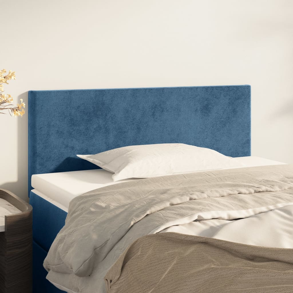 vidaXL Tăblie de pat, albastru închis, 100x5x78/88 cm, catifea vidaXL Tăblie de pat, albastru închis, 100x5x78/88 cm, catifea