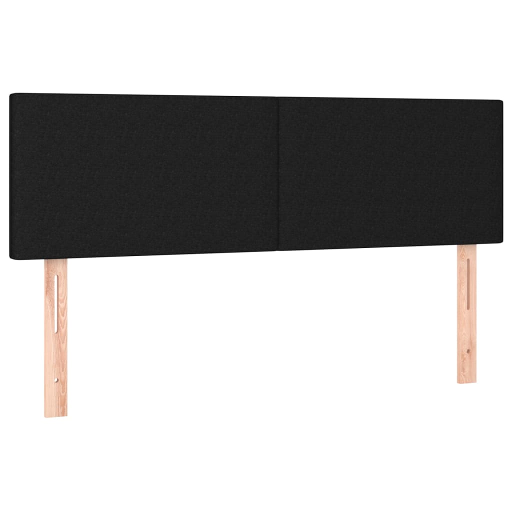 vidaXL Tăblii de pat, 2 buc., negru, 72x5x78/88 cm, textil vidaXL Tăblii de pat, 2 buc., negru, 72x5x78/88 cm, textil