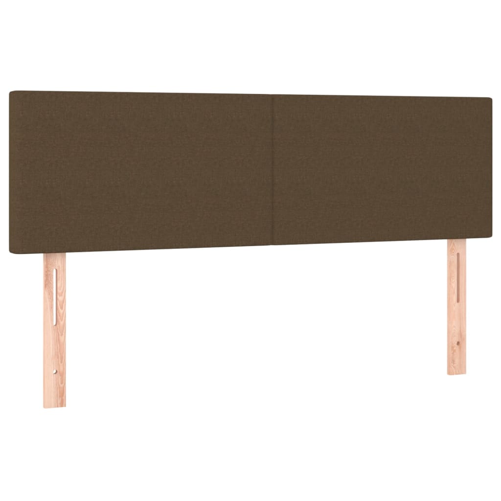 vidaXL Tăblii de pat, 2 buc., maro închis, 72x5x78/88 cm, textil vidaXL Tăblii de pat, 2 buc., maro închis, 72x5x78/88 cm, textil