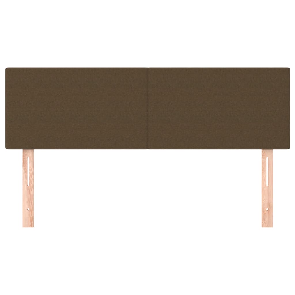 vidaXL Tăblii de pat, 2 buc., maro închis, 72x5x78/88 cm, textil vidaXL Tăblii de pat, 2 buc., maro închis, 72x5x78/88 cm, textil