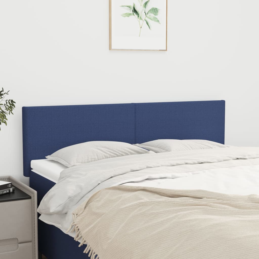 vidaXL Tăblii de pat, 2 buc., albastru, 72x5x78/88 cm, textil vidaXL Tăblii de pat, 2 buc., albastru, 72x5x78/88 cm, textil
