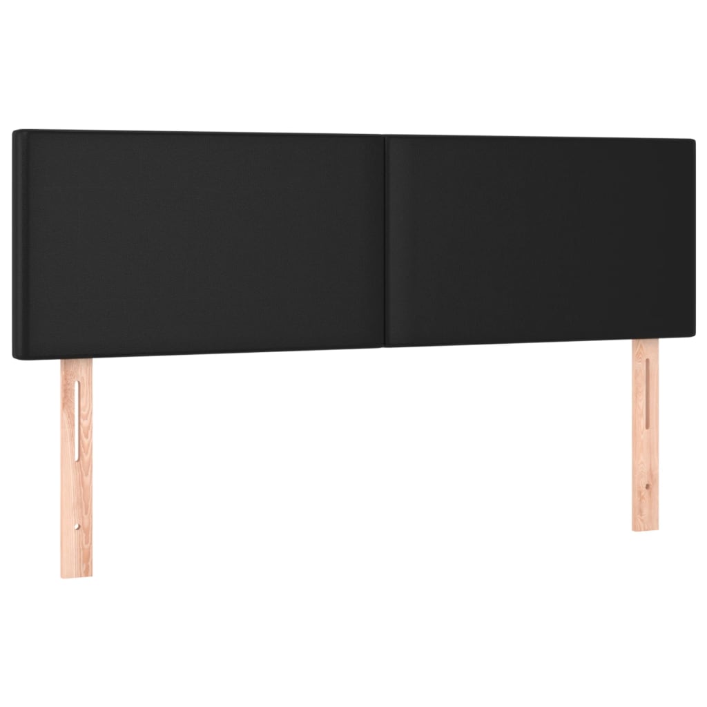 vidaXL Tăblii de pat, 2 buc., negru, 72x5x78/88 cm, piele ecologică vidaXL Tăblii de pat, 2 buc., negru, 72x5x78/88 cm, piele ecologică