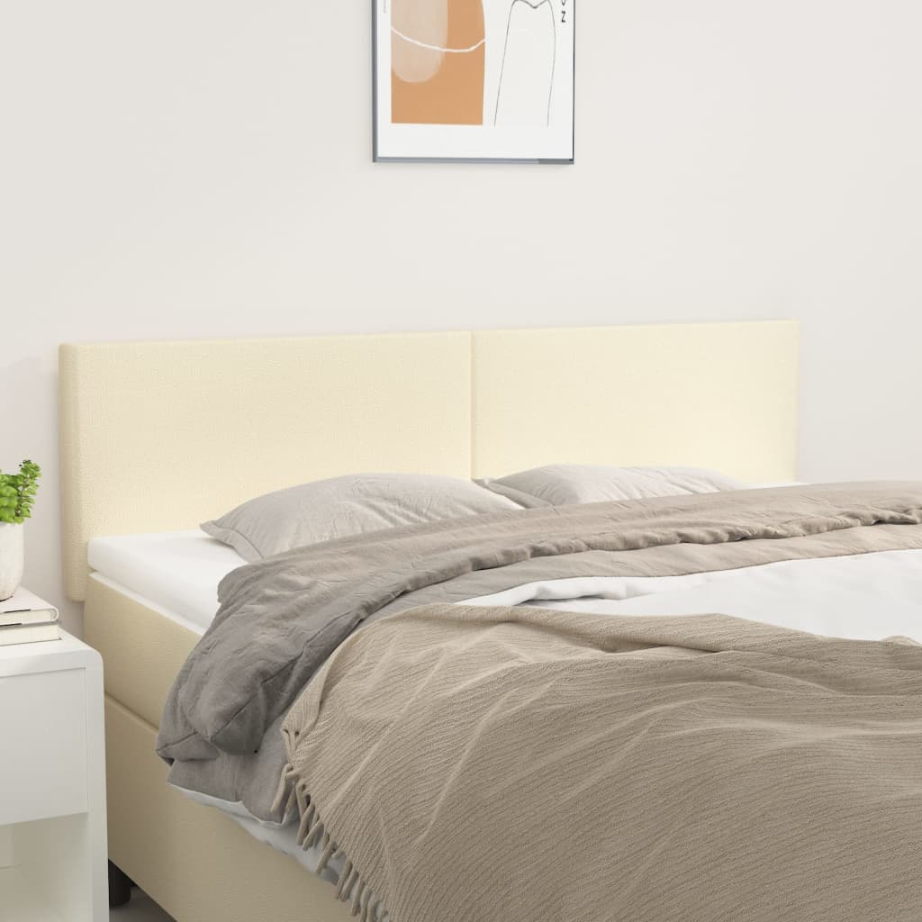 vidaXL Tăblii de pat, 2 buc., crem, 72x5x78/88 cm, piele ecologică vidaXL Tăblii de pat, 2 buc., crem, 72x5x78/88 cm, piele ecologică
