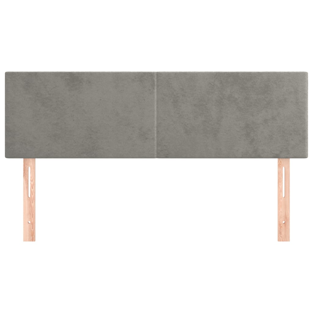 vidaXL Tăblii de pat, 2 buc., gri deschis, 72x5x78/88 cm, catifea vidaXL Tăblii de pat, 2 buc., gri deschis, 72x5x78/88 cm, catifea