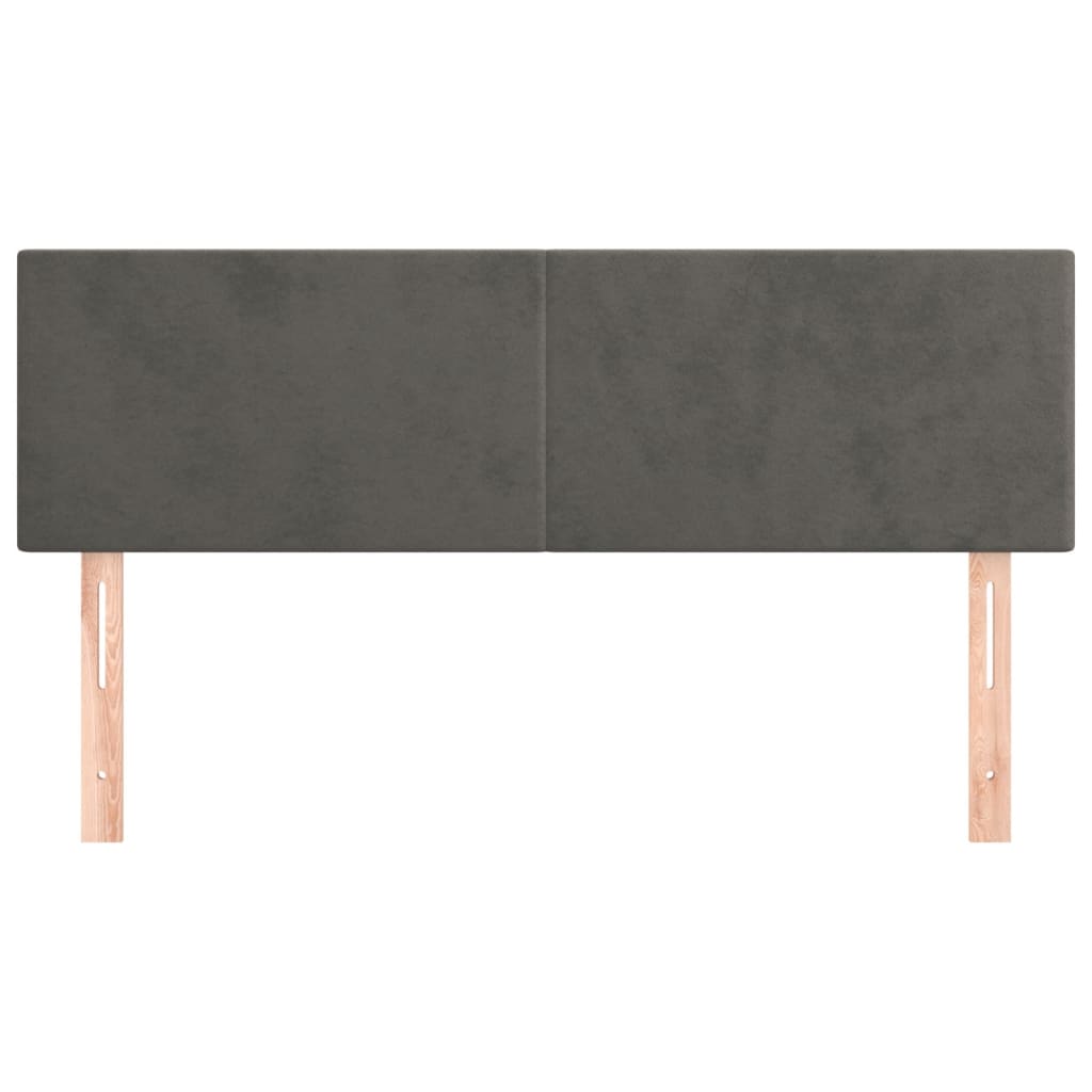 vidaXL Tăblii de pat, 2 buc., gri închis, 72x5x78/88 cm, catifea vidaXL Tăblii de pat, 2 buc., gri închis, 72x5x78/88 cm, catifea