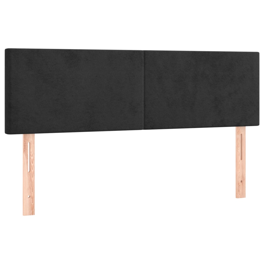 vidaXL Tăblii de pat, 2 buc., negru, 72x5x78/88 cm, catifea vidaXL Tăblii de pat, 2 buc., negru, 72x5x78/88 cm, catifea