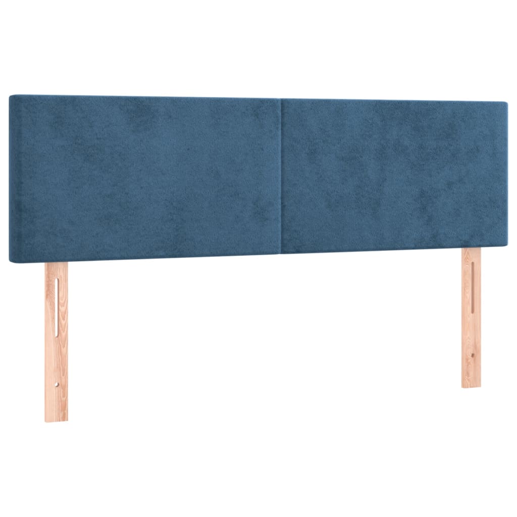 vidaXL Tăblii de pat, 2 buc., albastru închis, 72x5x78/88 cm, catifea vidaXL Tăblii de pat, 2 buc., albastru închis, 72x5x78/88 cm, catifea