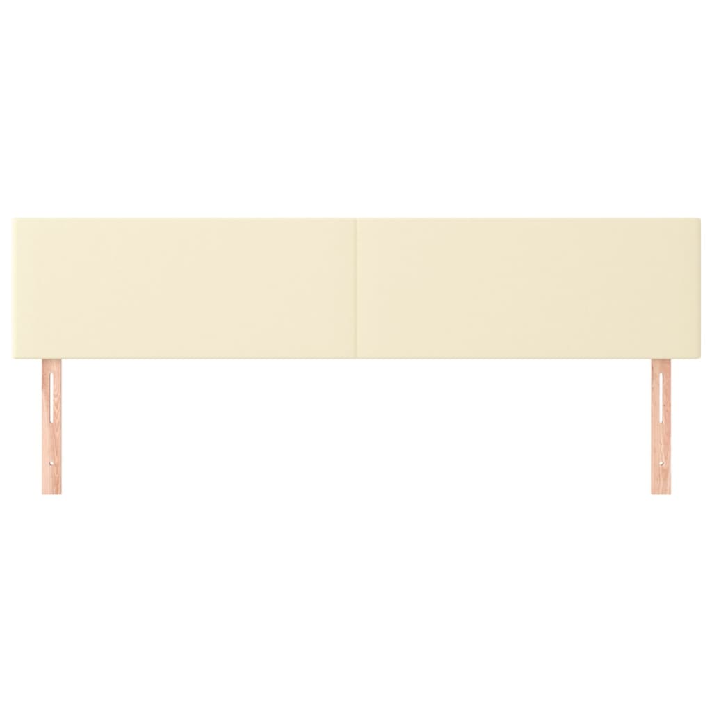 vidaXL Tăblii de pat, 2 buc., crem, 80x5x78/88 cm, piele ecologică
