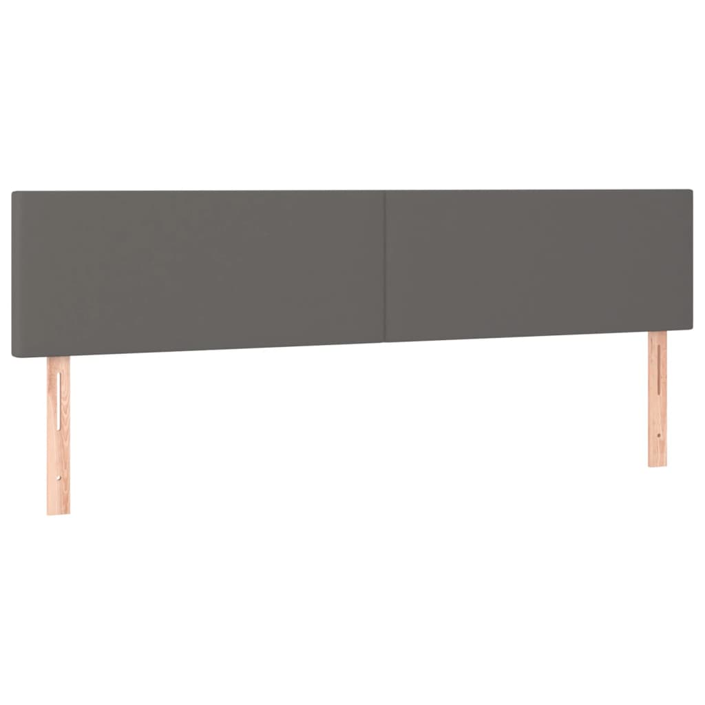 vidaXL Tăblii de pat, 2 buc, gri, 80x5x78/88 cm, piele ecologică vidaXL Tăblii de pat, 2 buc, gri, 80x5x78/88 cm, piele ecologică