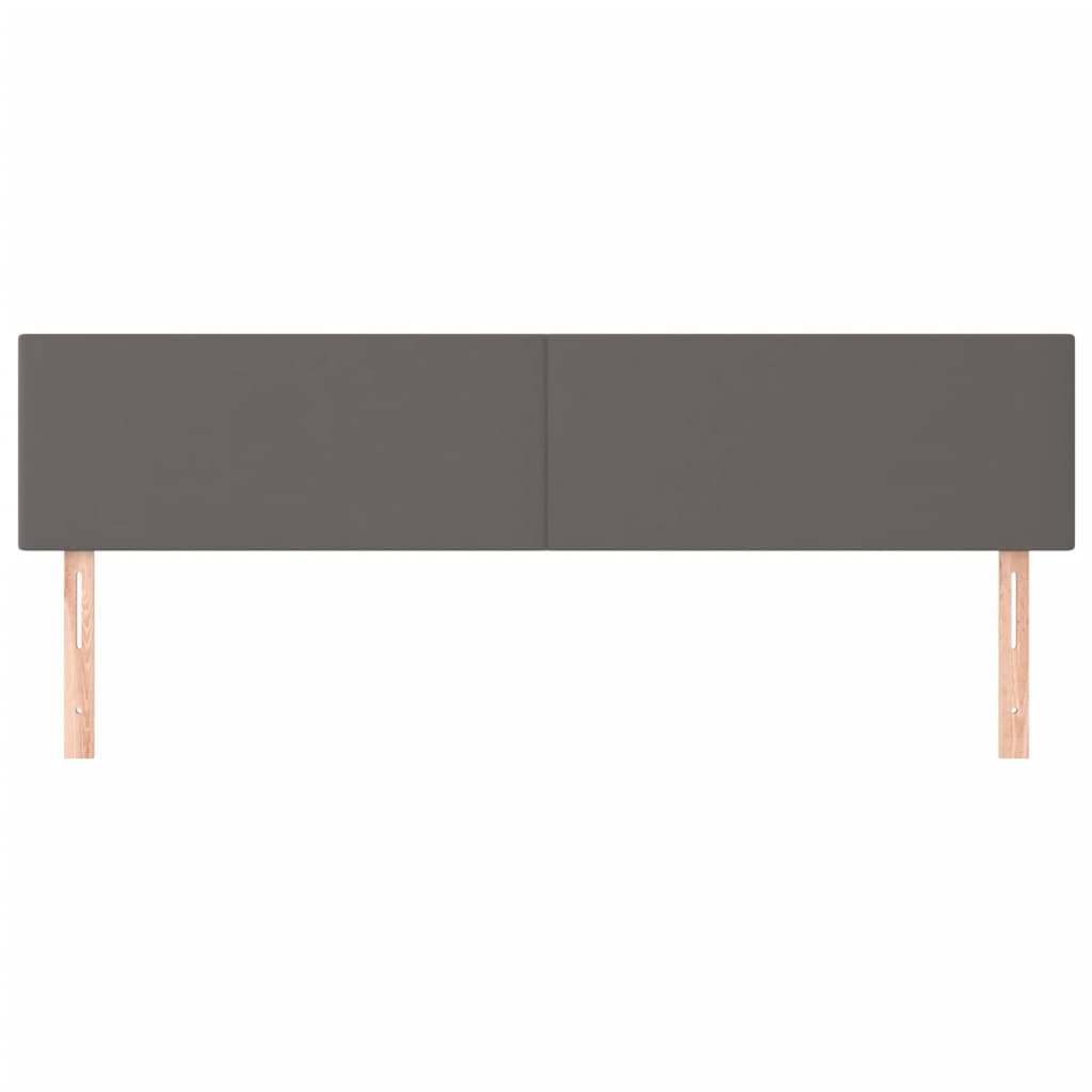 vidaXL Tăblii de pat, 2 buc, gri, 80x5x78/88 cm, piele ecologică vidaXL Tăblii de pat, 2 buc, gri, 80x5x78/88 cm, piele ecologică