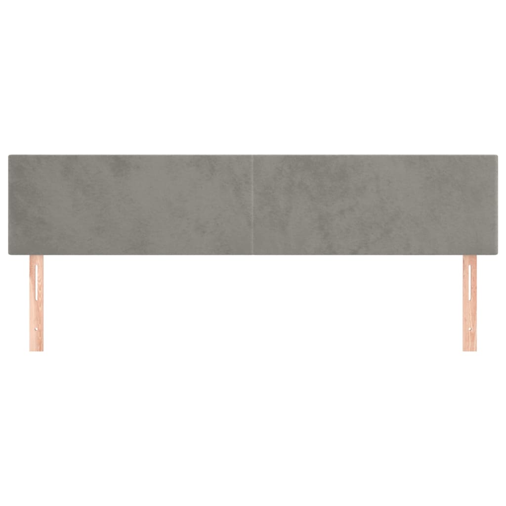 vidaXL Tăblii de pat, 2 buc, gri deschis, 80x5x78/88 cm, catifea vidaXL Tăblii de pat, 2 buc, gri deschis, 80x5x78/88 cm, catifea