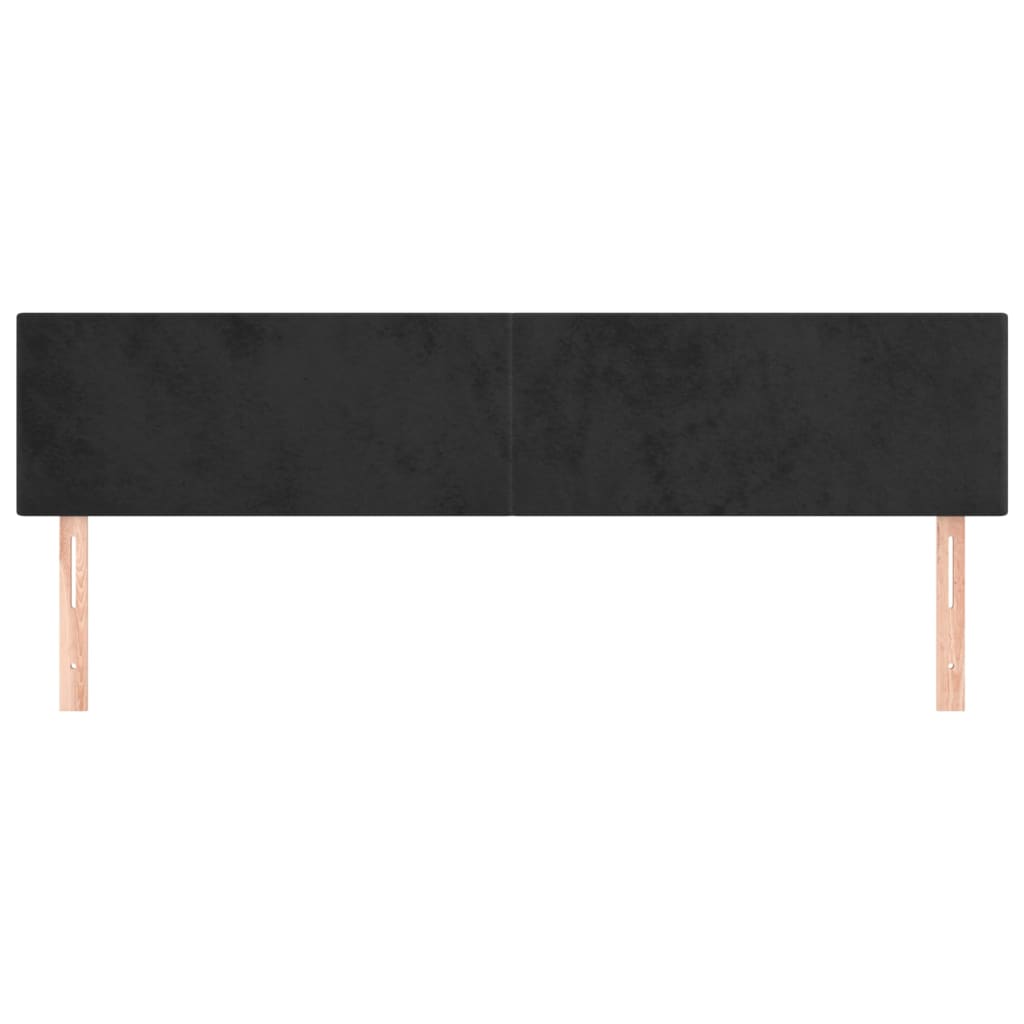 vidaXL Tăblii de pat, 2 buc, negru, 80x5x78/88 cm, catifea vidaXL Tăblii de pat, 2 buc, negru, 80x5x78/88 cm, catifea