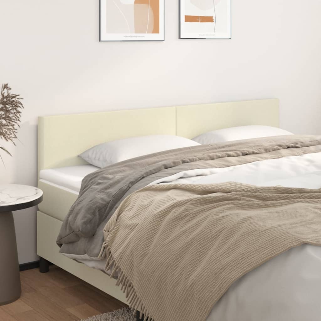 vidaXL Tăblii de pat, 2 buc, crem, 90x5x78/88 cm, piele ecologică vidaXL Tăblii de pat, 2 buc, crem, 90x5x78/88 cm, piele ecologică