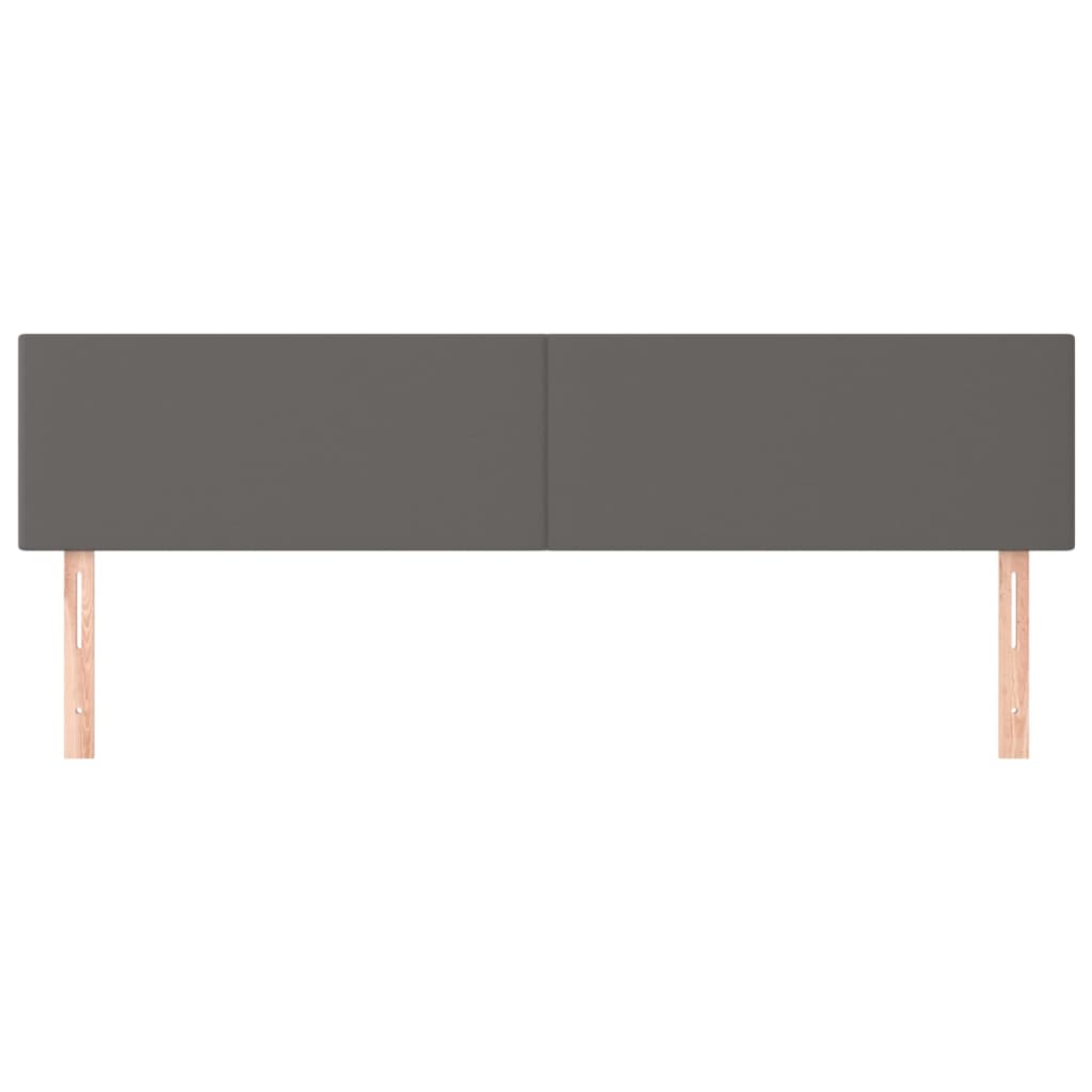 vidaXL Tăblii de pat, 2 buc, gri, 90x5x78/88 cm, piele ecologică