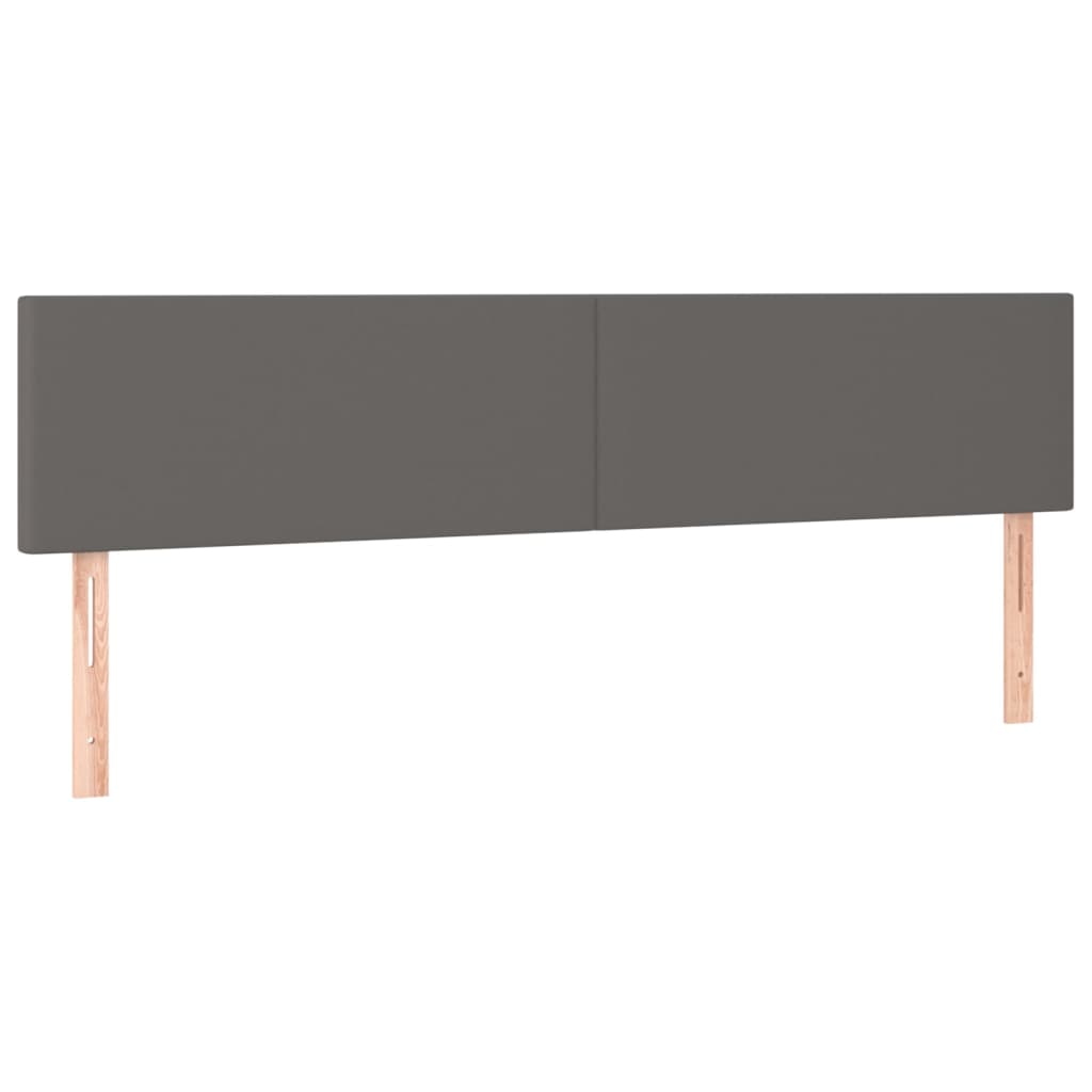 vidaXL Tăblii de pat, 2 buc, gri, 100x5x78/88 cm, piele ecologică vidaXL Tăblii de pat, 2 buc, gri, 100x5x78/88 cm, piele ecologică