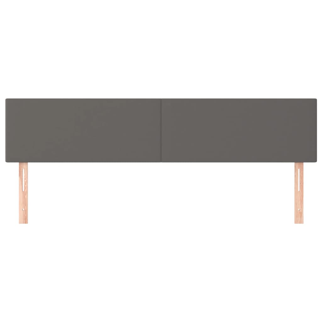 vidaXL Tăblii de pat, 2 buc, gri, 100x5x78/88 cm, piele ecologică vidaXL Tăblii de pat, 2 buc, gri, 100x5x78/88 cm, piele ecologică