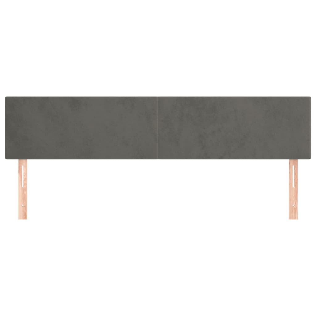 vidaXL Tăblii de pat, 2 buc, gri închis, 100x5x78/88 cm, catifea