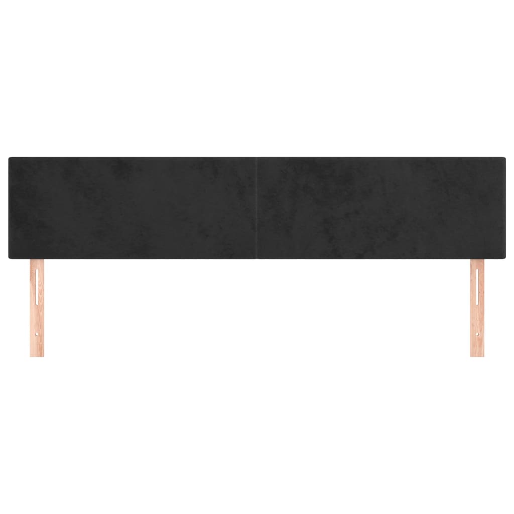 vidaXL Tăblii de pat, 2 buc, negru, 100x5x78/88 cm, catifea