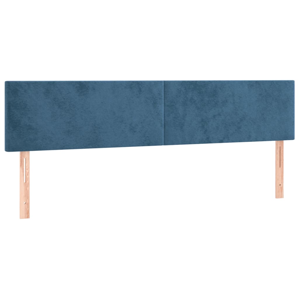 vidaXL Tăblii de pat, 2 buc, albastru închis, 100x5x78/88 cm, catifea vidaXL Tăblii de pat, 2 buc, albastru închis, 100x5x78/88 cm, catifea