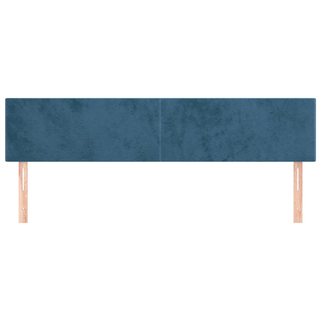 vidaXL Tăblii de pat, 2 buc, albastru închis, 100x5x78/88 cm, catifea vidaXL Tăblii de pat, 2 buc, albastru închis, 100x5x78/88 cm, catifea