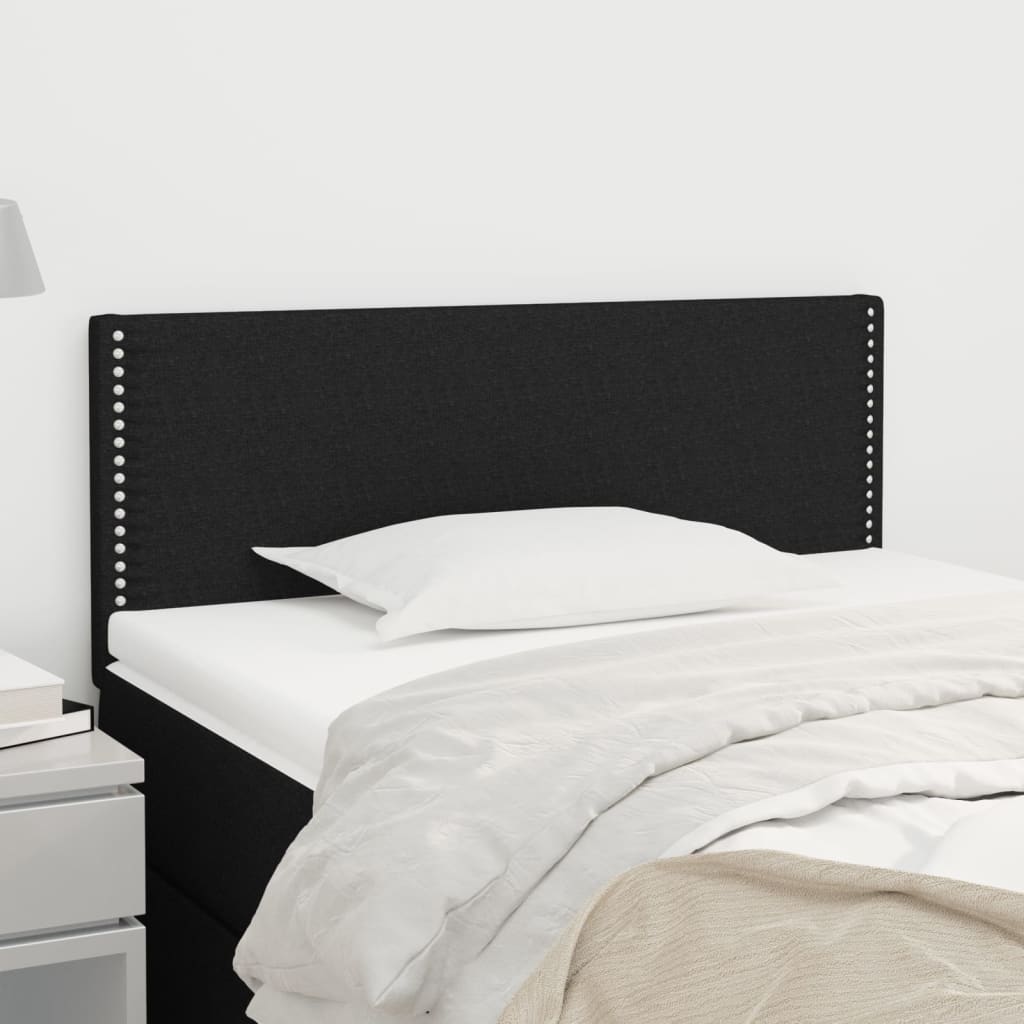 vidaXL Tăblie de pat, negru, 90x5x78/88 cm, textil