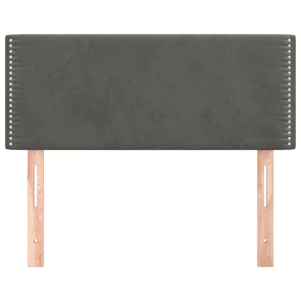 vidaXL Tăblie de pat, gri închis, 90x5x78/88 cm, catifea vidaXL Tăblie de pat, gri închis, 90x5x78/88 cm, catifea