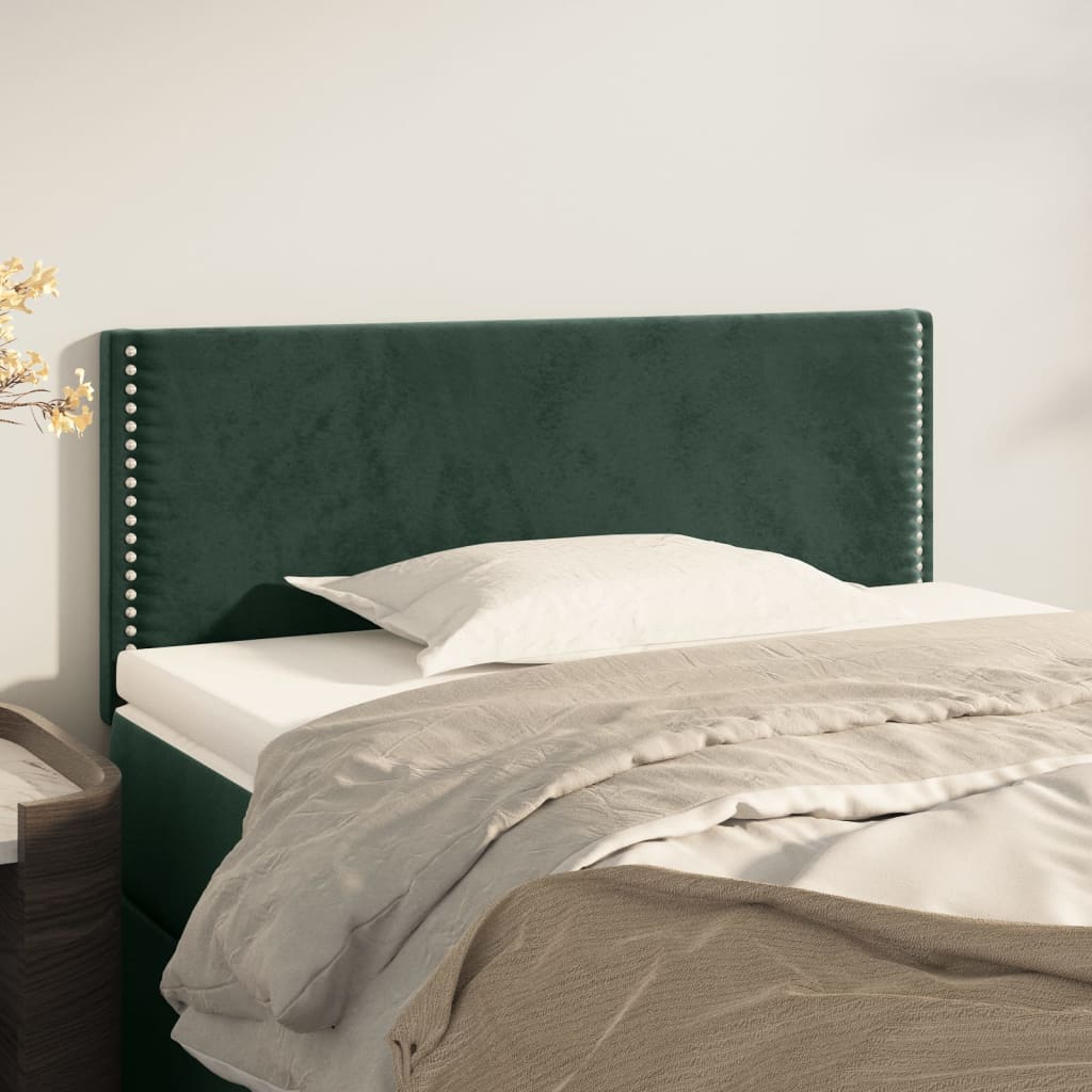 vidaXL Tăblie de pat, verde închis, 90x5x78/88 cm, catifea vidaXL Tăblie de pat, verde închis, 90x5x78/88 cm, catifea