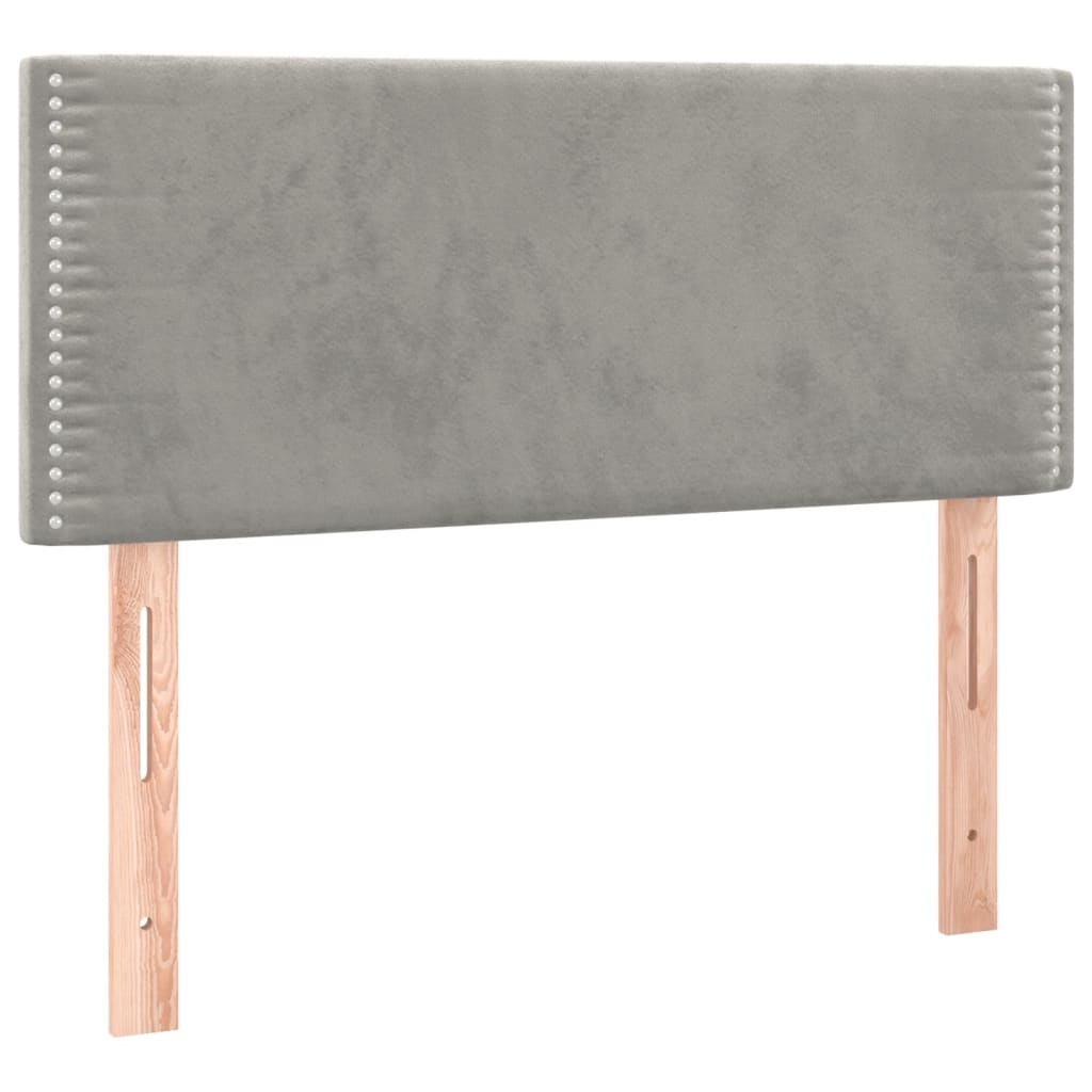 vidaXL Tăblie de pat, gri deschis, 100x5x78/88 cm, catifea