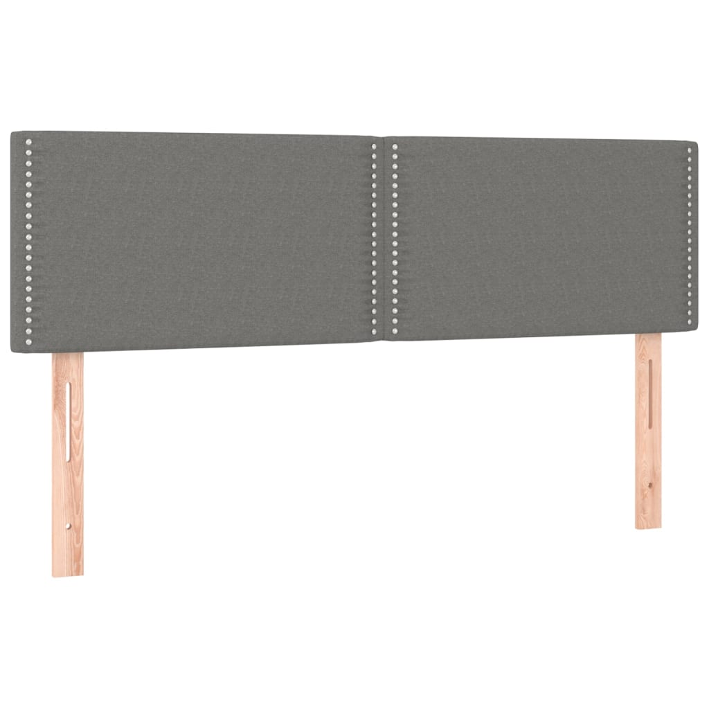 vidaXL Tăblii de pat, 2 buc., gri închis, 72x5x78/88 cm, textil vidaXL Tăblii de pat, 2 buc., gri închis, 72x5x78/88 cm, textil