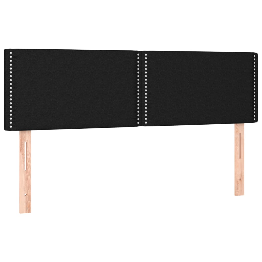 vidaXL Tăblii de pat, 2 buc., negru, 72x5x78/88 cm, textil vidaXL Tăblii de pat, 2 buc., negru, 72x5x78/88 cm, textil