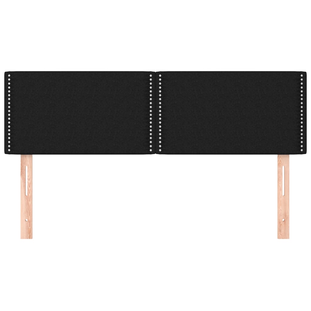 vidaXL Tăblii de pat, 2 buc., negru, 72x5x78/88 cm, textil vidaXL Tăblii de pat, 2 buc., negru, 72x5x78/88 cm, textil