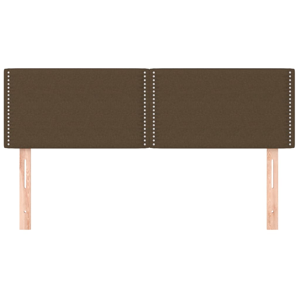 vidaXL Tăblii de pat, 2 buc., maro închis, 72x5x78/88 cm, textil vidaXL Tăblii de pat, 2 buc., maro închis, 72x5x78/88 cm, textil