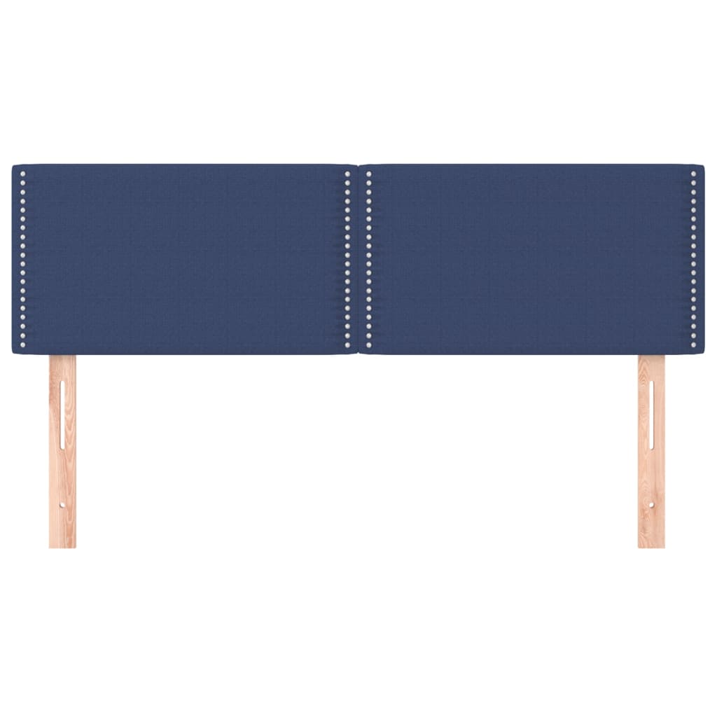 vidaXL Tăblii de pat, 2 buc., albastru, 72x5x78/88 cm, textil
