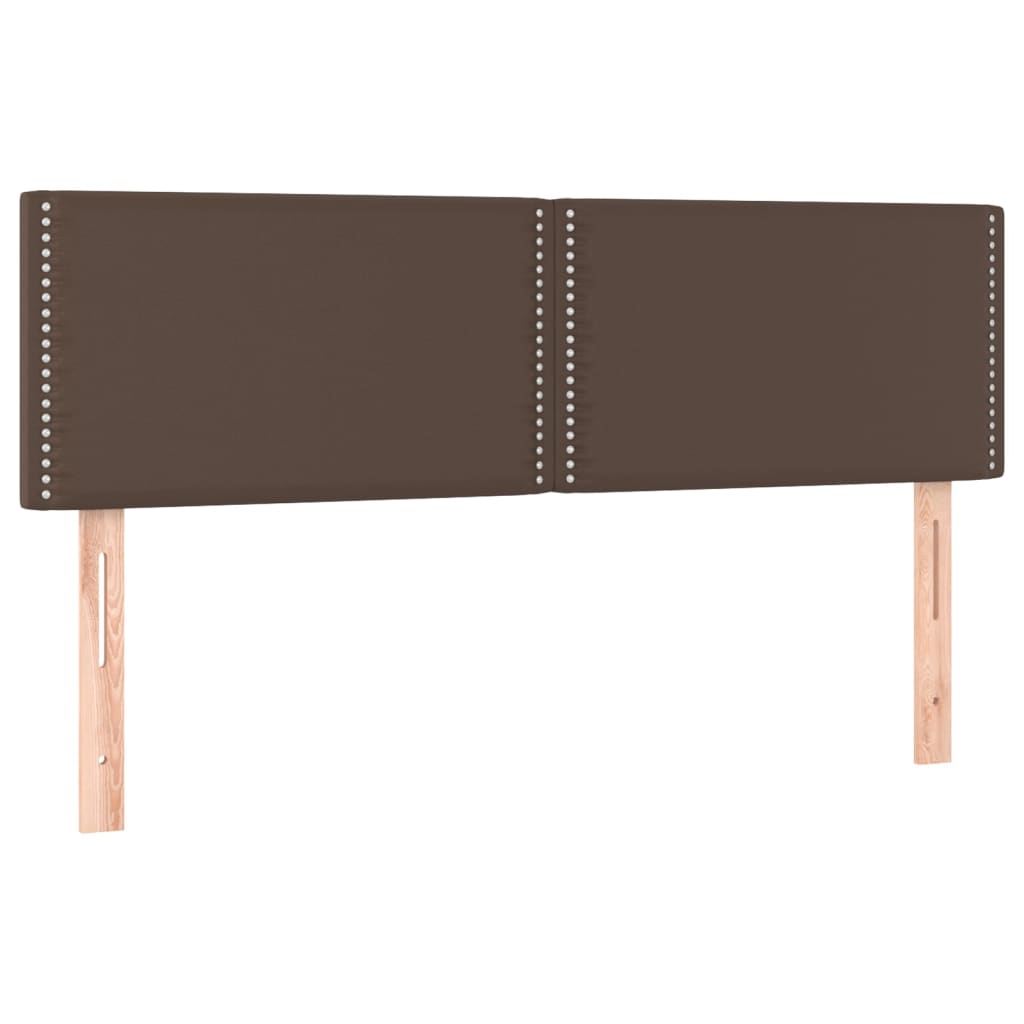 vidaXL Tăblii de pat, 2 buc., maro, 72x5x78/88 cm, piele ecologică vidaXL Tăblii de pat, 2 buc., maro, 72x5x78/88 cm, piele ecologică