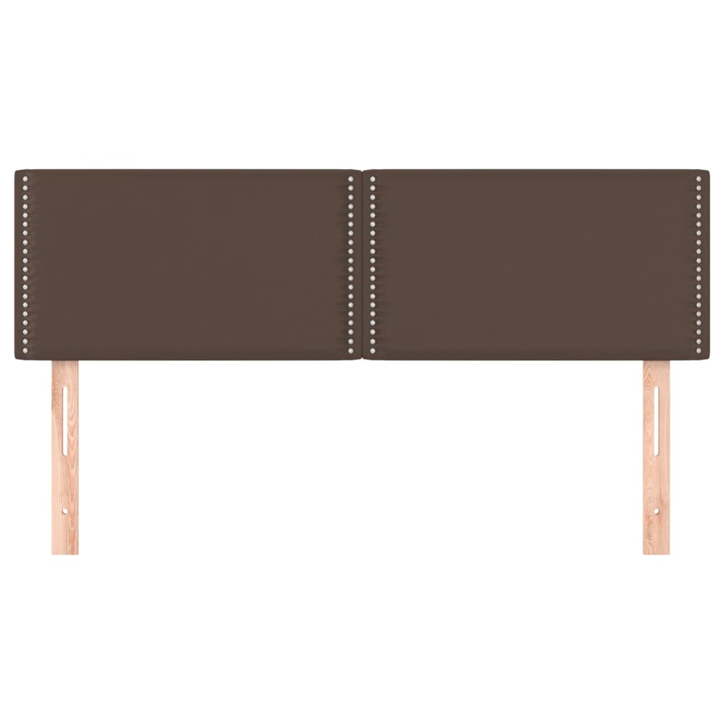 vidaXL Tăblii de pat, 2 buc., maro, 72x5x78/88 cm, piele ecologică vidaXL Tăblii de pat, 2 buc., maro, 72x5x78/88 cm, piele ecologică
