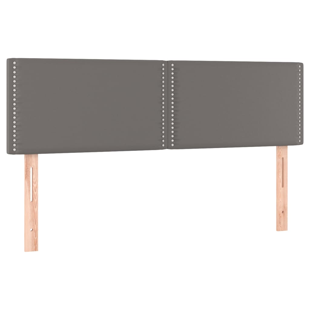 vidaXL Tăblii de pat, 2 buc., gri, 72x5x78/88 cm, piele ecologică vidaXL Tăblii de pat, 2 buc., gri, 72x5x78/88 cm, piele ecologică