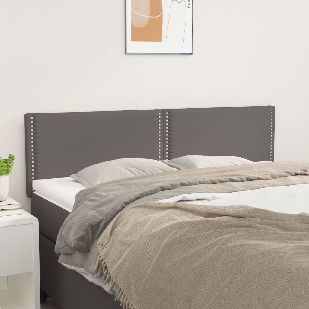 vidaXL Tăblii de pat, 2 buc., gri, 72x5x78/88 cm, piele ecologică vidaXL Tăblii de pat, 2 buc., gri, 72x5x78/88 cm, piele ecologică