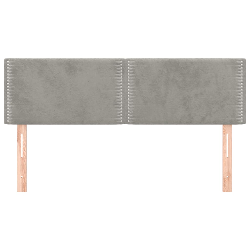 vidaXL Tăblii de pat, 2 buc., gri deschis, 72x5x78/88 cm, catifea vidaXL Tăblii de pat, 2 buc., gri deschis, 72x5x78/88 cm, catifea