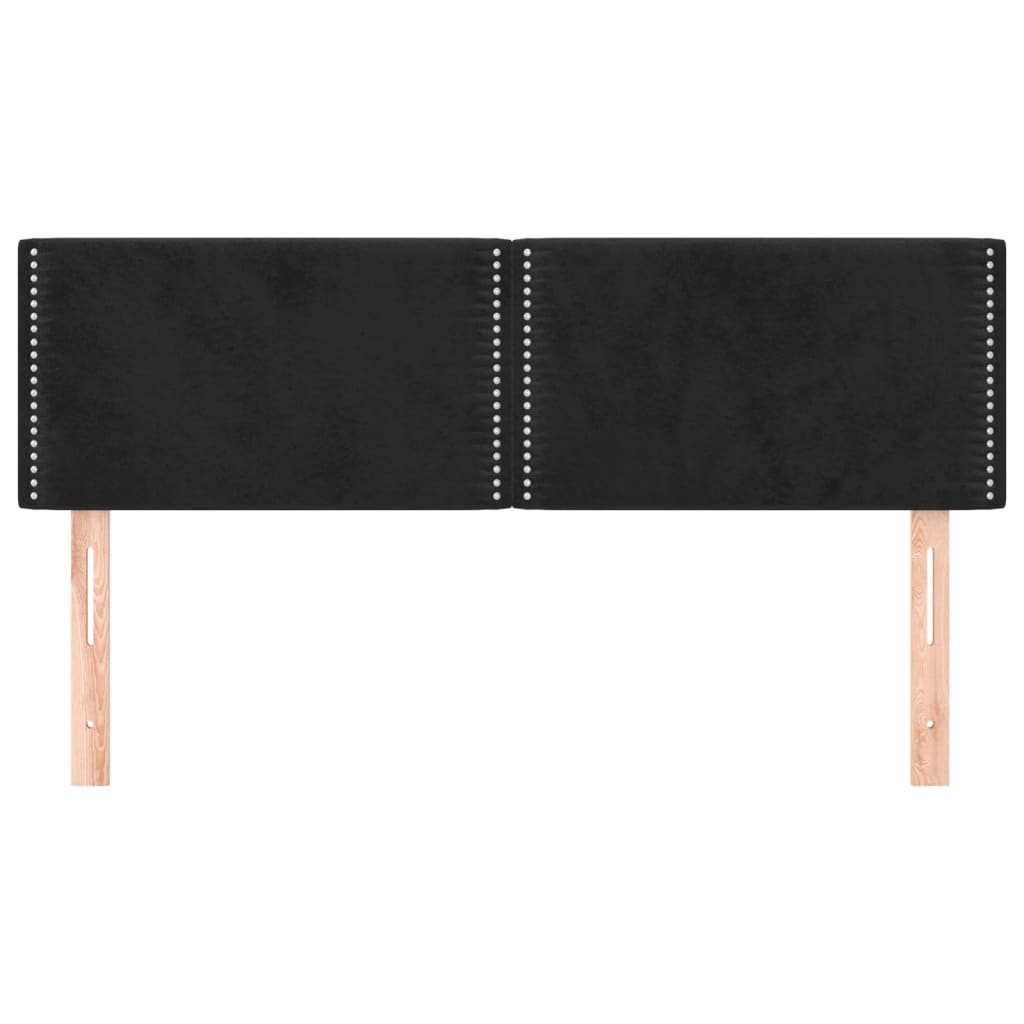 vidaXL Tăblii de pat, 2 buc., negru, 72x5x78/88 cm, catifea vidaXL Tăblii de pat, 2 buc., negru, 72x5x78/88 cm, catifea