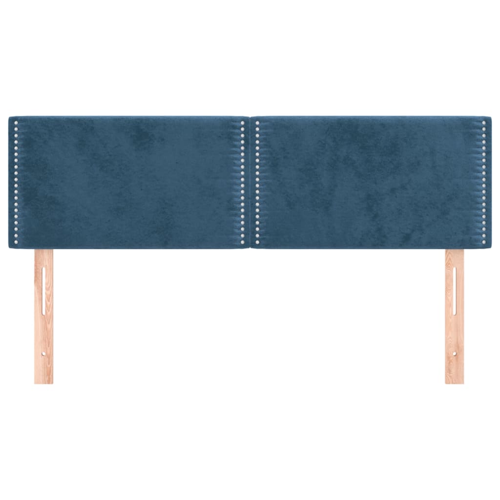 vidaXL Tăblii de pat, 2 buc., albastru închis, 72x5x78/88 cm, catifea vidaXL Tăblii de pat, 2 buc., albastru închis, 72x5x78/88 cm, catifea
