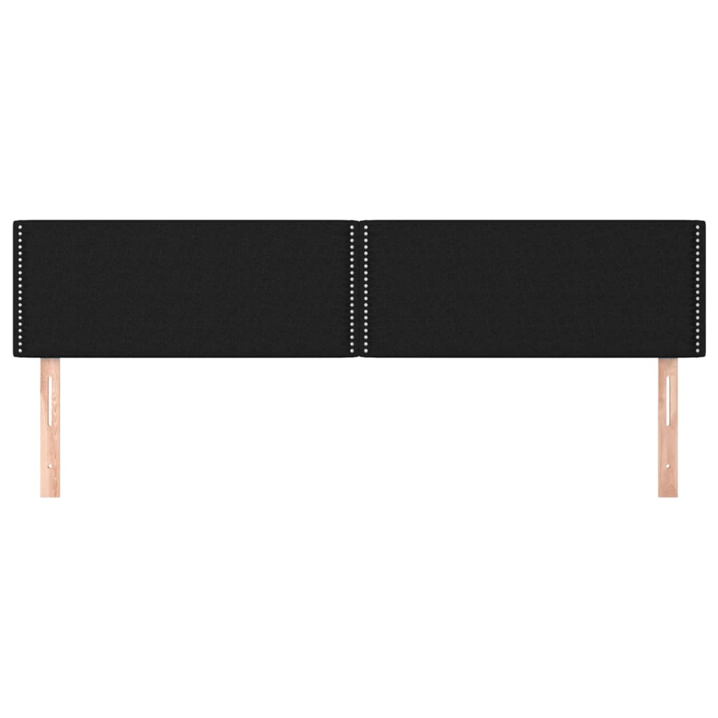 vidaXL Tăblii de pat, 2 buc, negru, 80x5x78/88 cm, textil