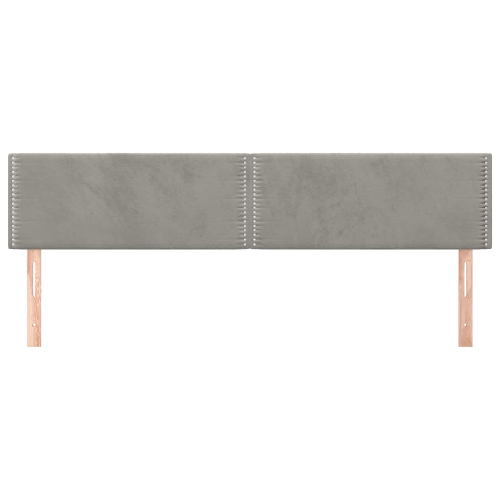 vidaXL Tăblii de pat, 2 buc, gri deschis, 80x5x78/88 cm, catifea vidaXL Tăblii de pat, 2 buc, gri deschis, 80x5x78/88 cm, catifea