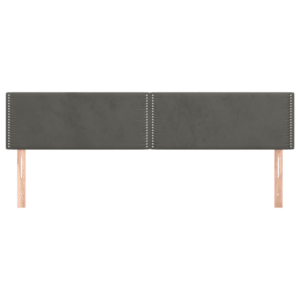 vidaXL Tăblii de pat, 2 buc, gri închis, 80x5x78/88 cm, catifea vidaXL Tăblii de pat, 2 buc, gri închis, 80x5x78/88 cm, catifea