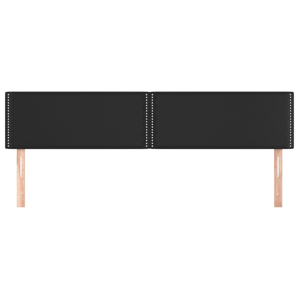 vidaXL Tăblii de pat, 2 buc, negru, 90x5x78/88 cm, piele ecologică
