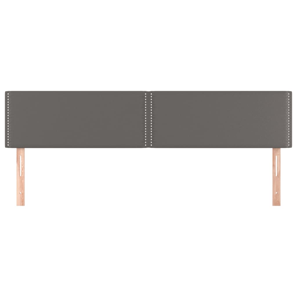 vidaXL Tăblii de pat, 2 buc, gri, 90x5x78/88 cm, piele ecologică vidaXL Tăblii de pat, 2 buc, gri, 90x5x78/88 cm, piele ecologică
