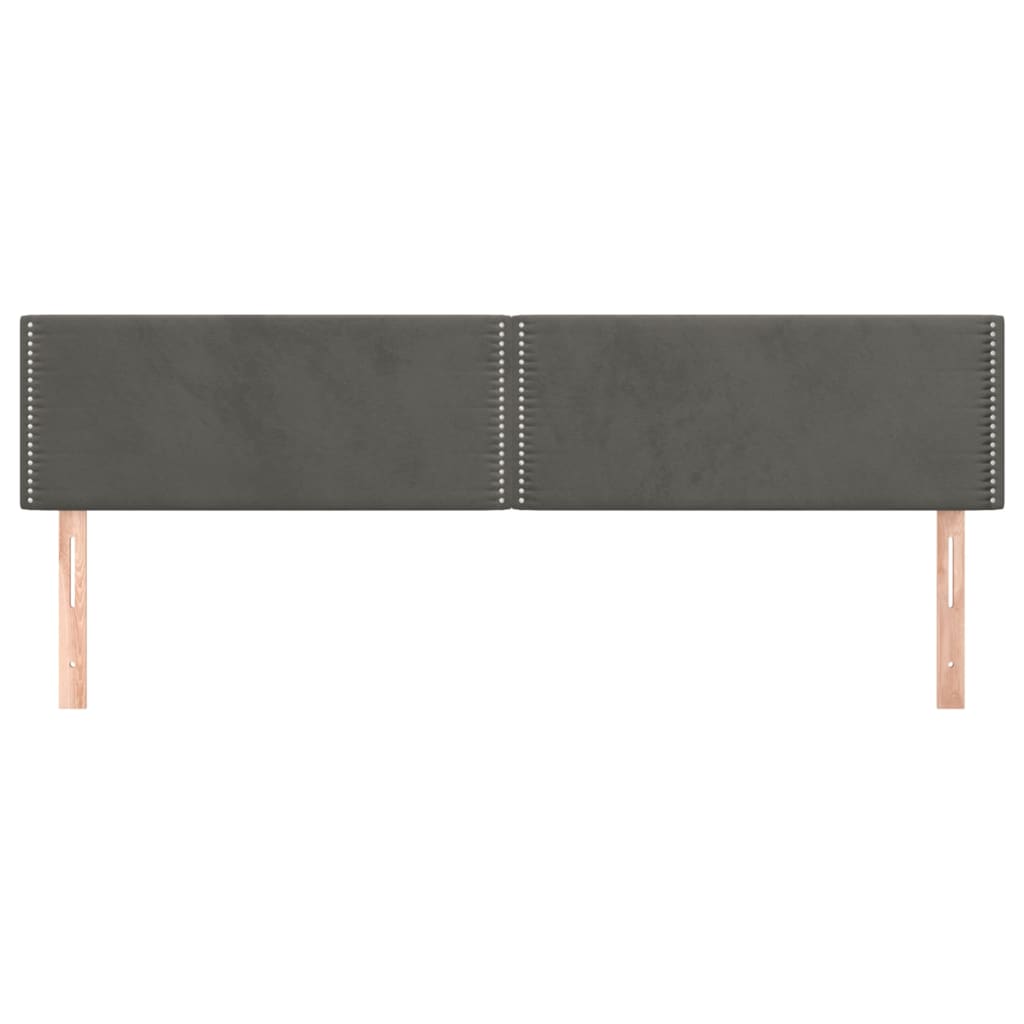 vidaXL Tăblii de pat, 2 buc, gri închis, 90x5x78/88 cm, catifea