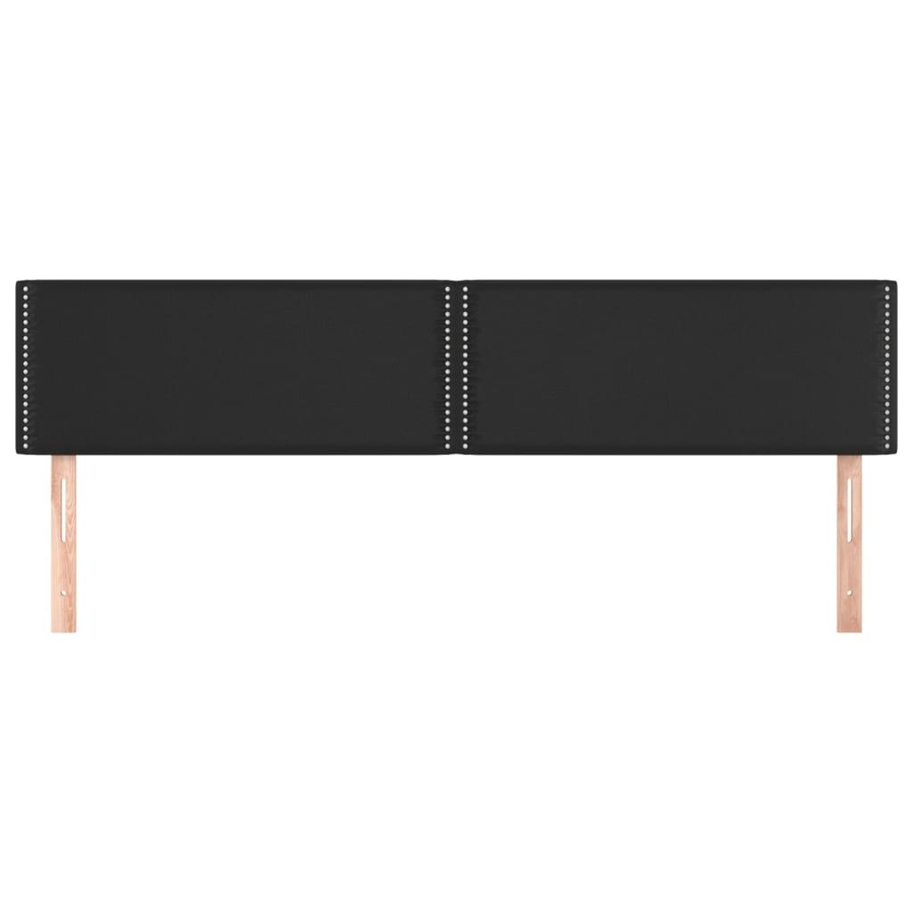 vidaXL Tăblii de pat, 2 buc, negru, 100x5x78/88 cm, piele ecologică
