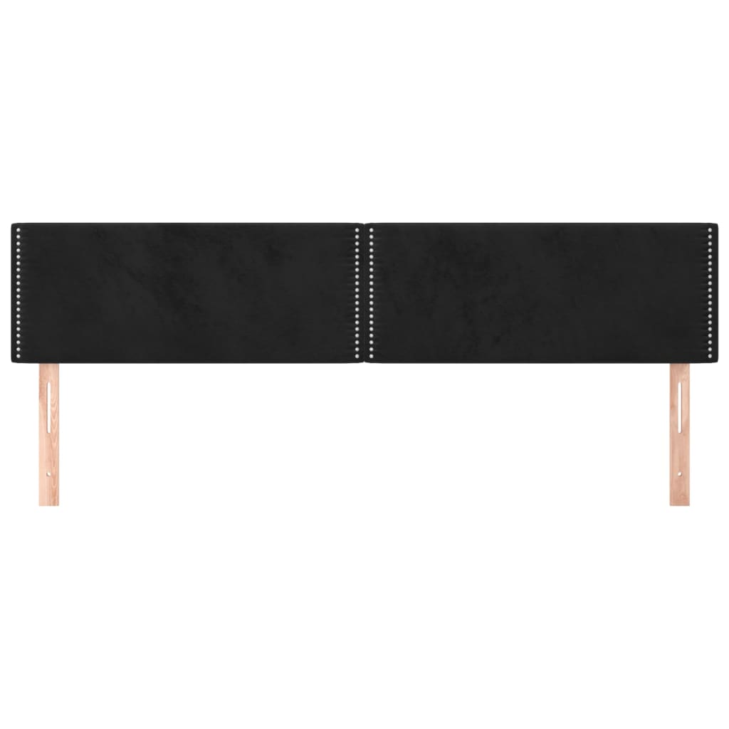 vidaXL Tăblii de pat, 2 buc, negru, 100x5x78/88 cm, catifea