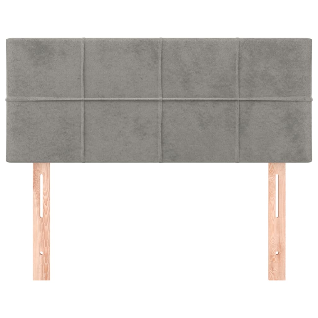 vidaXL Tăblie de pat, gri deschis, 100x5x78/88 cm, catifea